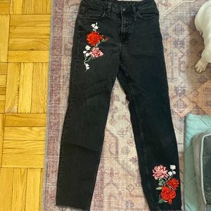 Black floral jeans.